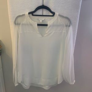 Cabi size small ivory sheer sleeves blouse